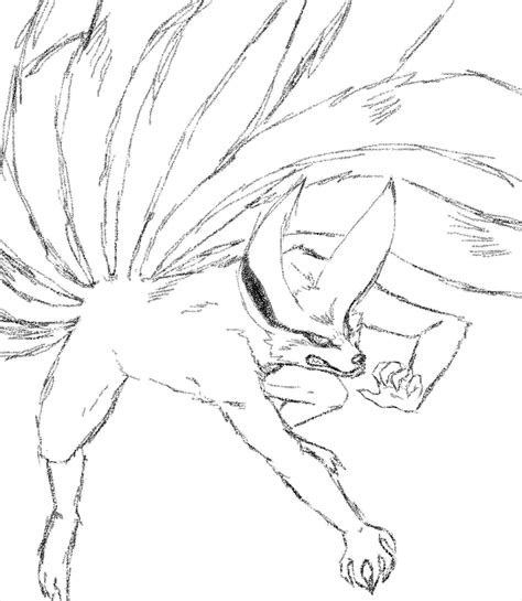 Drawing Naruto Nine Tails Coloring Pages