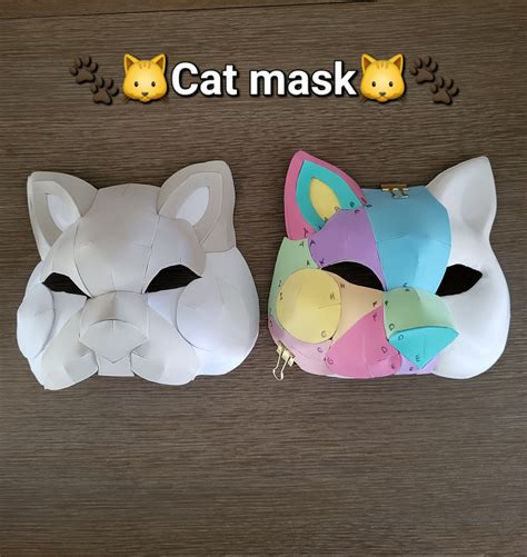 Eva Foam Cat Mask/ Therian Mask Pdf Pattern Guide Step by - Etsy