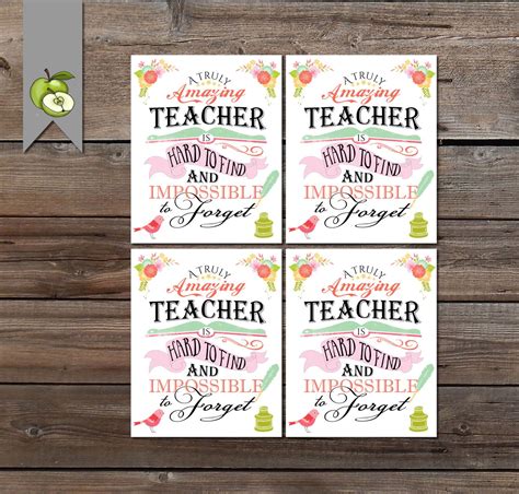 10 The Best Thank You Teacher Gift Tags Printable