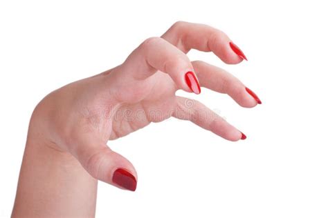 Beautiful Female Hand With Long Red Nails Attacks Royalty Free Stock Photo - Image: 29095345