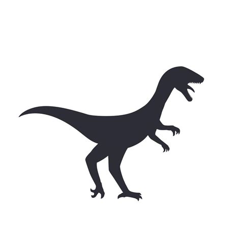 velociraptor dinosaur silhouette isolated on white 2459177 Vector Art at Vecteezy