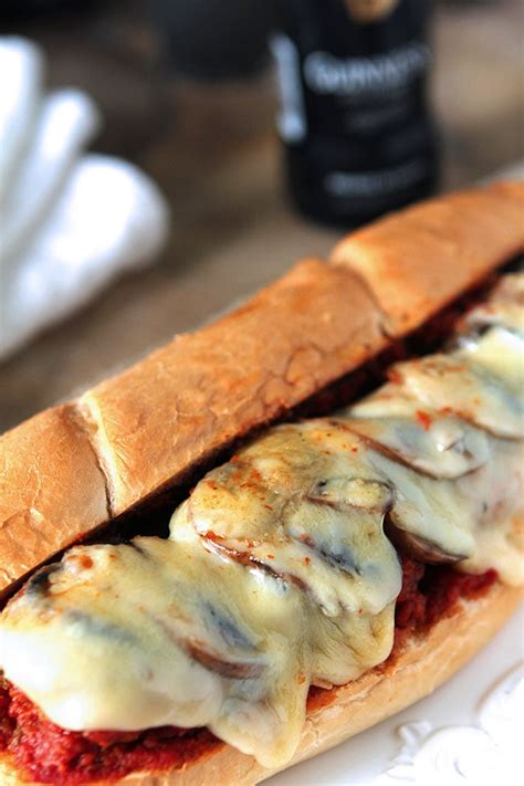 Meatball Sub Sandwiches with Mushrooms and Cheese - Creative Culinary