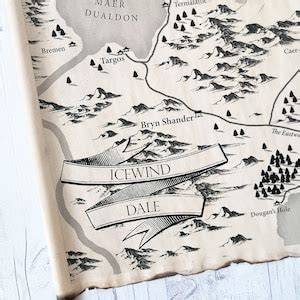 Icewind Dale Map on Handmade Scroll, Faerûn Map, Forgotten Realms Map ...