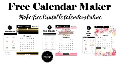 FREE Calendar Maker with 101 Custom Calendar Templates