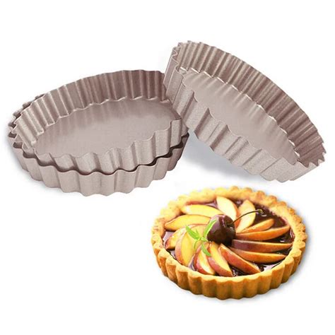 4 Inch Novelty Flower Cake Pans Non Stick Carbon Steel Mini Tart Pans Cake Mold Apply to Soft ...