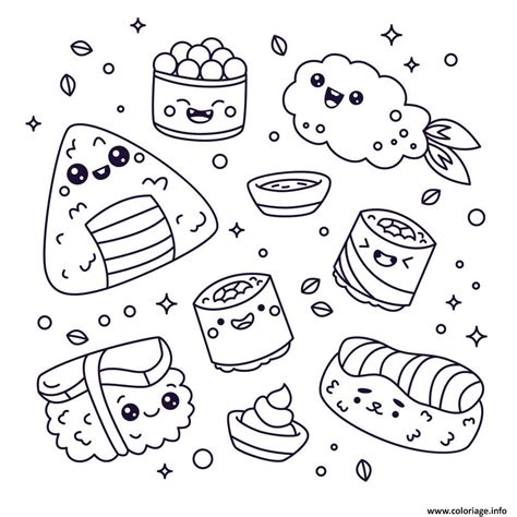 8 Cool De Dessin Sushi Kawaii Stock Coloriage Coloriage | Images and Photos finder