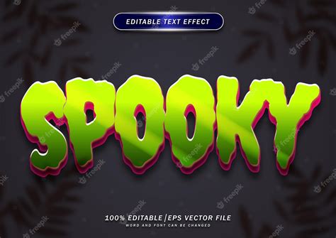 Premium Vector | Spooky editable text effect