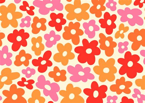 Groovy Retro Flowers 70s Color wallpaper - Happywall | Retro flowers ...