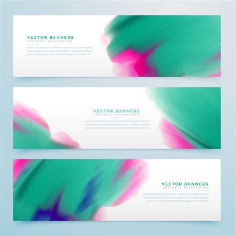 modern watercolor horizontal banner design template - Download Free ...