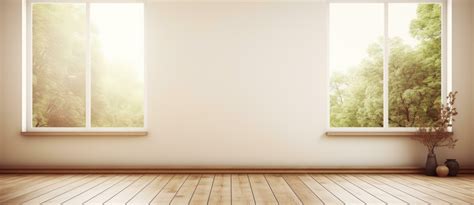 Empty room with bog window and wooden floor 27032537 Stock Photo at ...