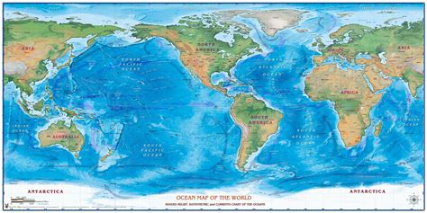 World Ocean Shaded Relief Wall Map | Maps.com.com