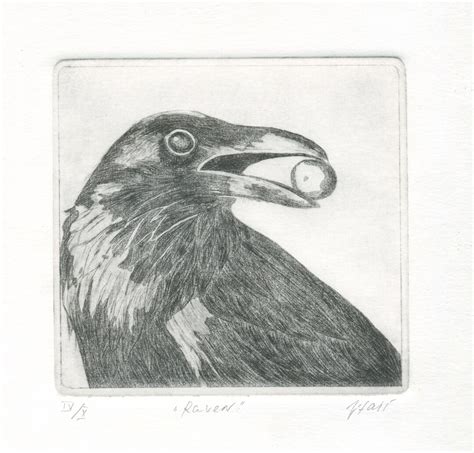 Black and White Wall Art, Original crow Engraving, Hand-printed, Limited Edition. - Etsy