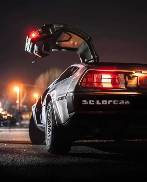 delorean, 80s car, 80s, back to the future, night photography, vintage cars | Delorean, Back to ...