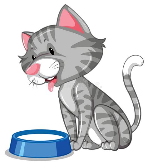 Cat Drinking Milk Cartoon Illustration Stock Vector - Illustration of ...