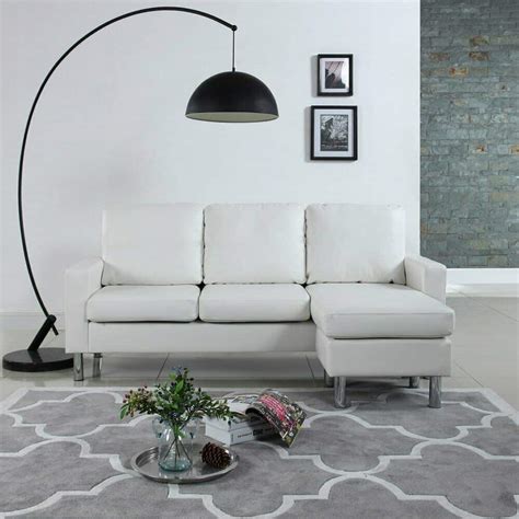 White Faux Leather Configurable Sectional Sofa - Affordable Modern ...