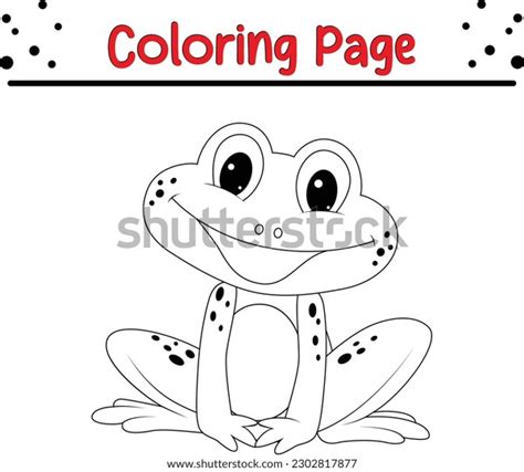 Frog Coloring Page Kids Line Art Stock Vector (Royalty Free) 2302817877 ...