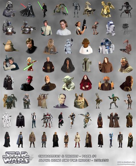 STAR WARS Characters and Droids Alpha Icons PNG by jonathanrey on ...