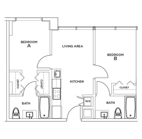 Brickell, 2-Bedroom Floor Plan