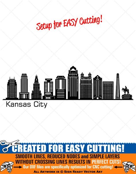 KANSAS City Skyline Clipart-vector Clip Art Graphics-digital - Etsy