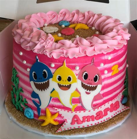 Baby Shark Cake Pink - birthday card message