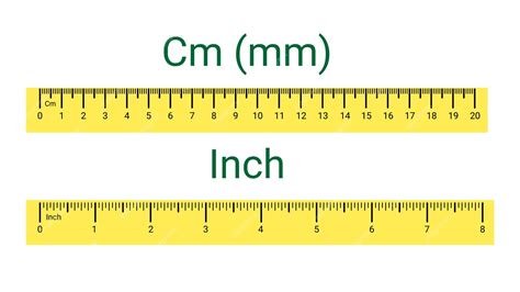 Premium Vector | Set of ruler size indicators. measuring scale in centimeters, millimeters and inch.