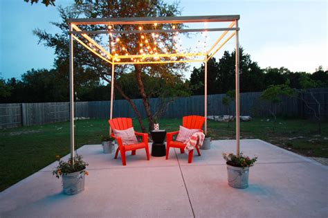 DIY String Light Pergola- Define Your Outdoor Space!