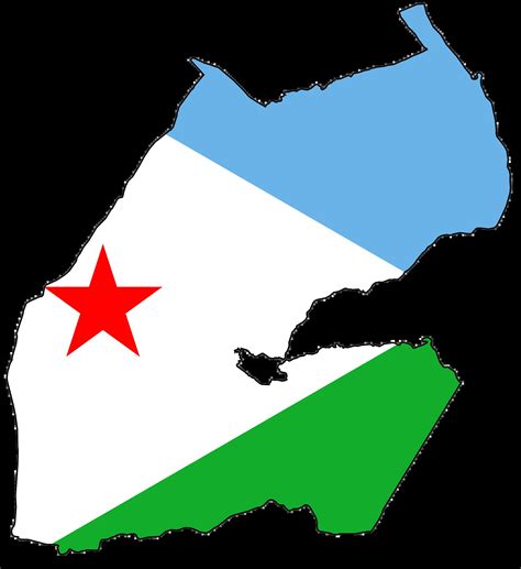 Djibouti Flag Map • Mapsof.net