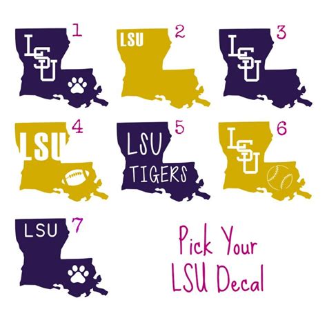 LSU Decal Car Decal Tumbler Decal Yeti Decal LSU