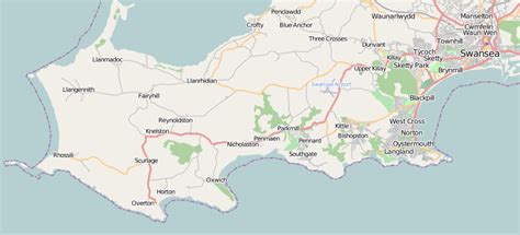 Gower Map | Map of the Gower Peninsula, Wales