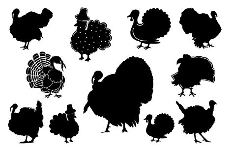 Turkey Black Silhouette Vector Free Graphic by Gfx_Expert_Team · Creative Fabrica