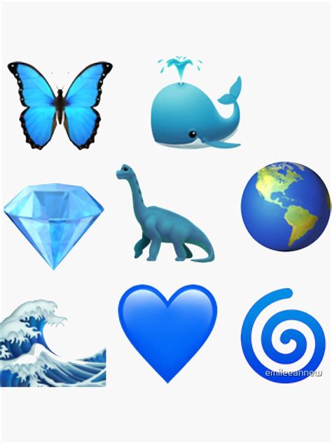 "blue emoji sticker pack" Sticker for Sale by emileeannew | Redbubble