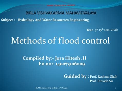 Methods of flood control