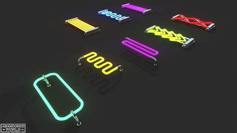 ArtStation - CyberPunk Neon Lamps Set | Game Assets