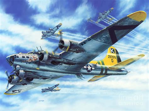 B-17g Flying Fortress A Bit O Lace Painting by Stu Shepherd