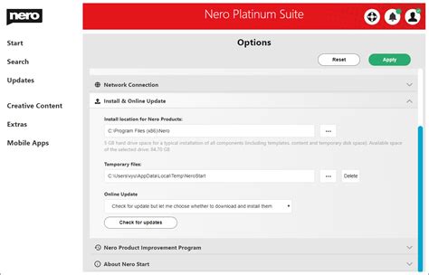 [Nero 2021]How to get the latest updates of my Nero Products in Nero Start : Nero AG