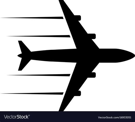 Black icon plane Royalty Free Vector Image - VectorStock