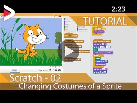 Scratch - Tutorial 02 - Changing Costumes of a Sprite دیدئو dideo