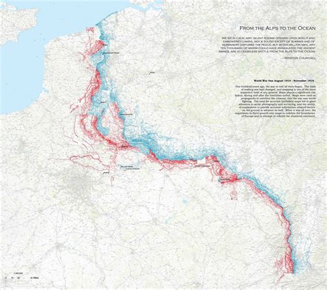 Map showing extent of WW1 trench movement, Aug 1914-Nov 1918 | MR ALLSOP HISTORY . COM