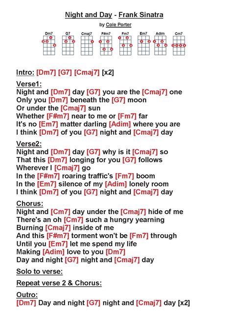 Night and Day - Frank Sinatra [W] | Lyrics and chords, Music lessons ...