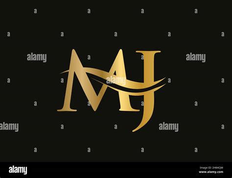 Letter MJ Logo Design for business and company identity. Creative MJ letter with luxury concept ...