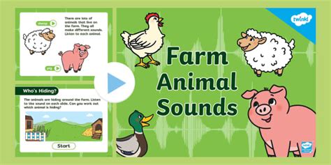 Farm Animal Sounds Phase 1 Phonics PowerPoint (teacher made)