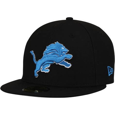 Men's Detroit Lions New Era Black Omaha 59FIFTY Fitted Hat