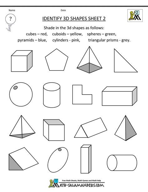 Worksheet For Shapes - Kindergarten Shape Worksheet by Puerile Teacher | TpT / Shapes worksheets ...