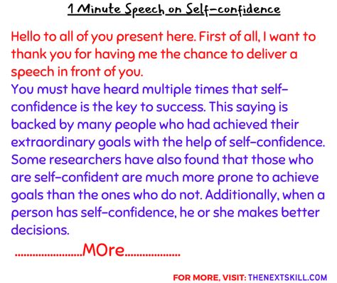 1 Minute Speech On Self-Confidence