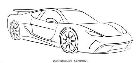 Sports Car Outline Drawing