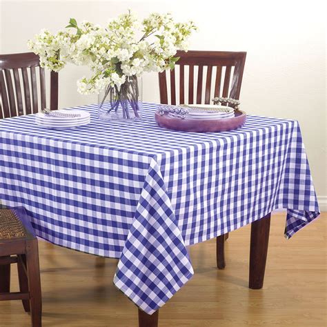 French Blue Gingham Checkered Design Cotton Tablecloth 72" Square ...