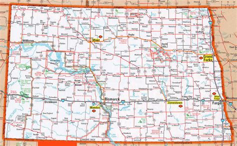 North Dakota State Highway Map - Printable Map