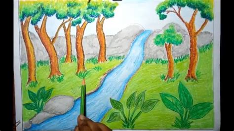 How to Draw Rainforest (Jungle) Scenery for Kids Step by Step Easy | Jungle drawing, Easy ...