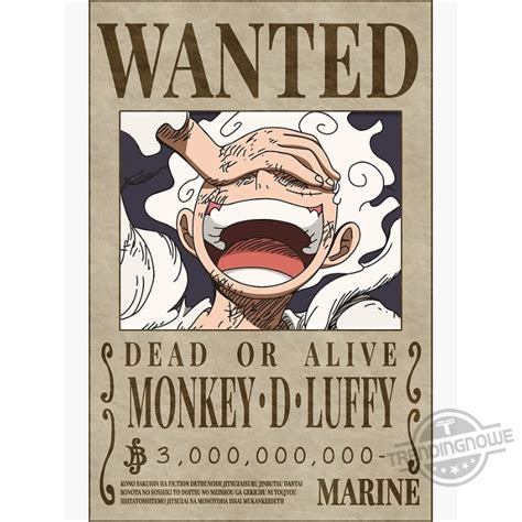 One Piece Luffy Gear 5 Wanted Gift For Lovers Poster Hoodie And Long Sleeve Tee - Trendingnowe