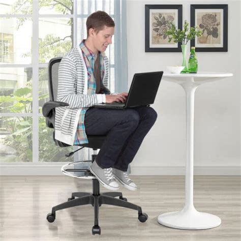 Lumbar Support Flip-Up Arms Tall Office Chair - Gosmartware